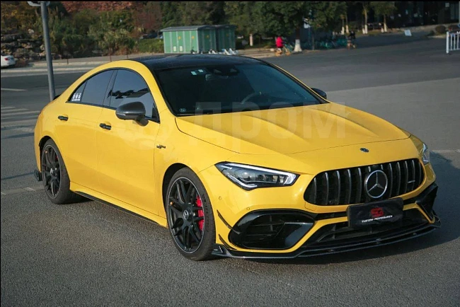 картинка Сплиттер (губа) на передний бампер для Mersedes CLA C118 CLA45 CLA45S магазин  StreetTuning 
